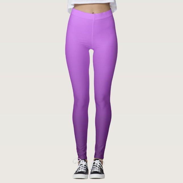 Vibrant Electric Summer Lila Dipping Ombre Leggings (Framsida)