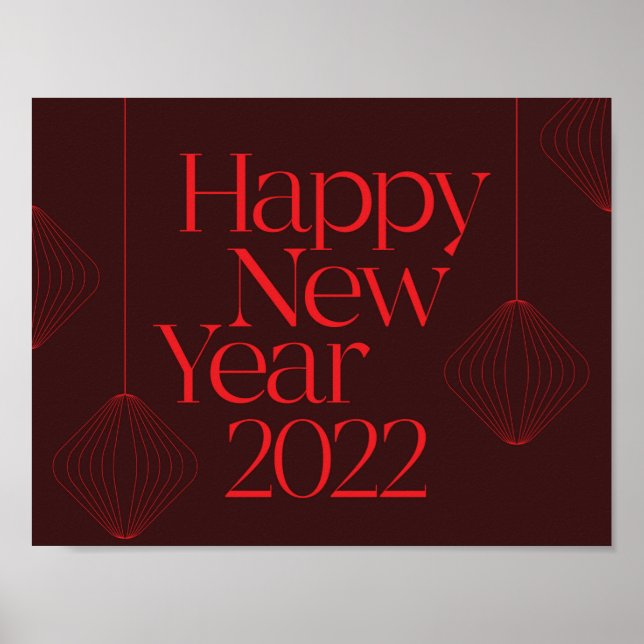 Vibrant, elegant, cool Happy New Year 2022 design Poster (Framsidan)
