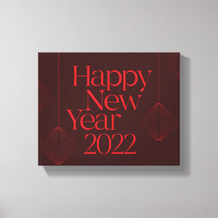 Vibrant, elegant, coola Gott nytt år 2022-design Canvastryck