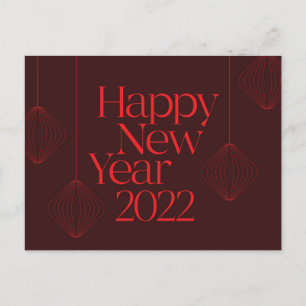Vibrant, elegant, coola Gott nytt år 2022-design Vykort