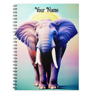 Vibrant Elephant Art A Pop från Färg för muren Anteckningsbok