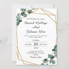 Vibrant Emerald Greenery Bröllop-årsdagen Inbjudningar