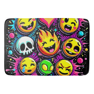 Vibrant Emoji Pop Art Badrumsmatta