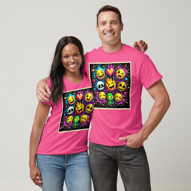 Vibrant Emoji Pop Art T Shirt (Unisex)