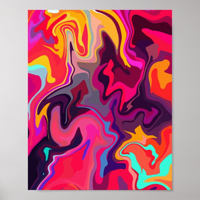 Vibrant energi i Abstrakt Swirls Poster (Framsidan)