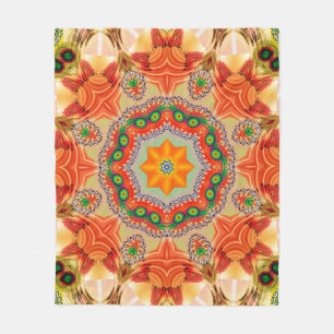 Vibrant energy färg: mandala design. fleecefilt