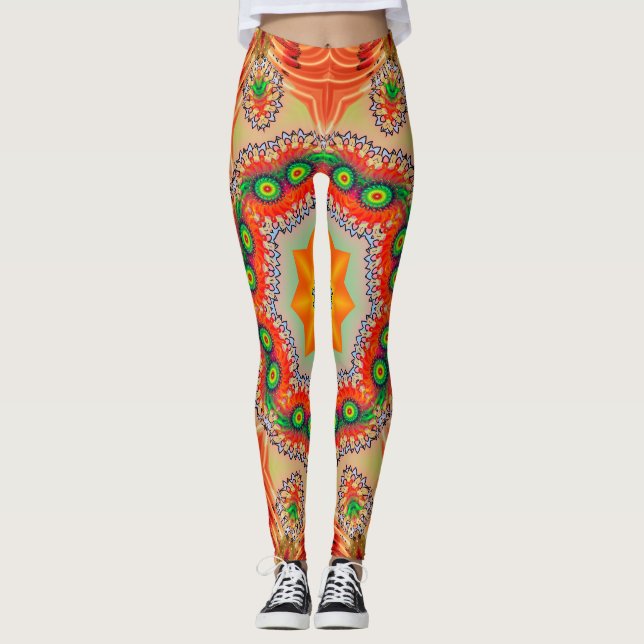 Vibrant energy färg: mandala design. leggings (Framsida)