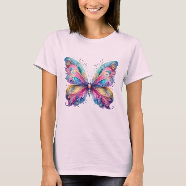 Vibrant Etheral Butterfly T-shirt (Framsida)