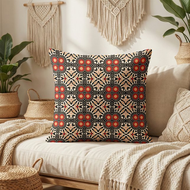 Vibrant Ethnic Arabesque Bohemian Mosaic Mönster Tyg (Skapare uppladdad)