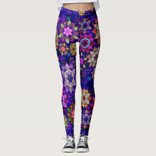 Vibrant Exploderande Watercolor Mandalas Leggings