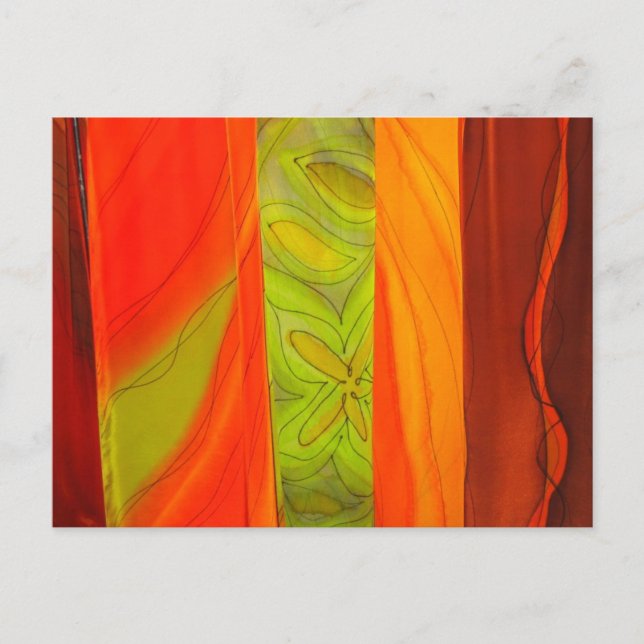 Vibrant Fall Batik-vykort Vykort (Framsida)