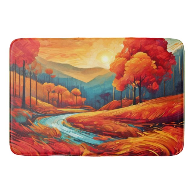 Vibrant Fall River Scene Badrumsmatta (Framsidan)