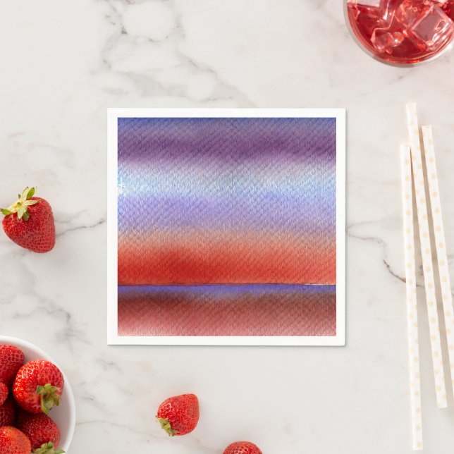 Vibrant Fall Watercolor Sunset Decoupage Napkins Pappersservett (Insitu)