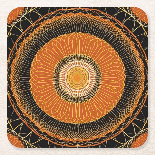 Vibrant fallblomma underlägg papper kvadrat (Framsidan)