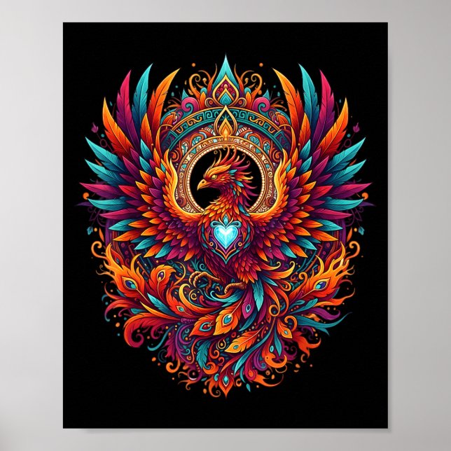 Vibrant Fantasy Pcute Ss Cute Ssnix Mythical Bird  Poster (Framsidan)