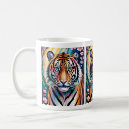 Vibrant Fantasy Tiger Porträtt | exotisk Kaffemugg