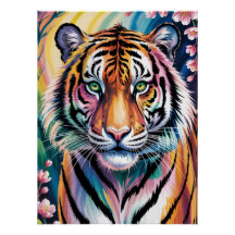 Vibrant Fantasy Tiger Porträtt | exotisk