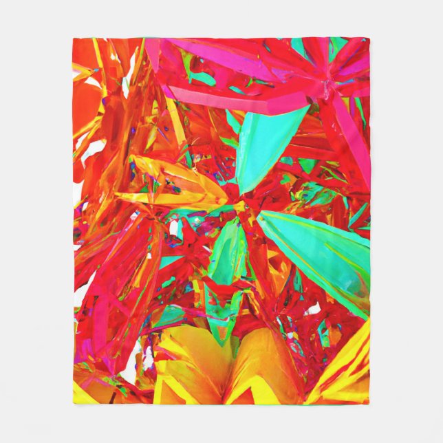 Vibrant Färg Abstrakt Mönster Fleecefilt (Framsidan)