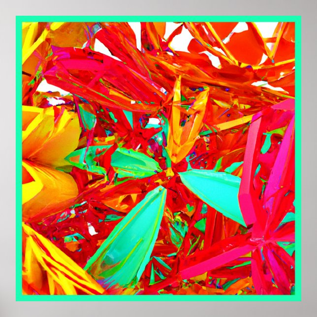 Vibrant Färg Abstrakt Mönster Poster (Framsidan)