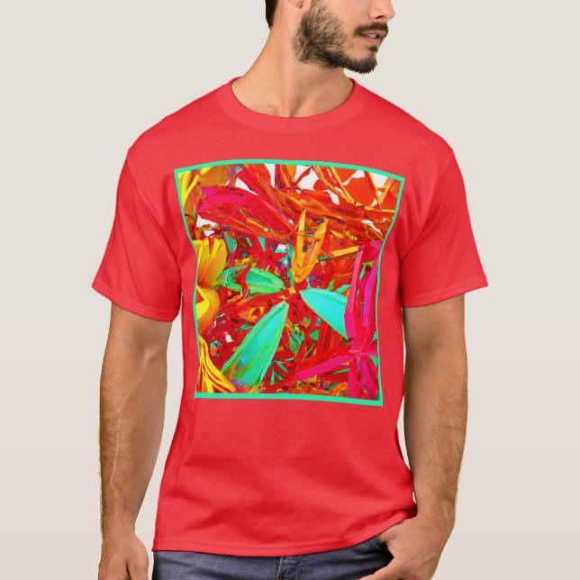 Vibrant Färg Abstrakt Mönster T Shirt (Framsida)