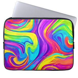 Vibrant Färg-bakgrund: Tecknad Stänk Art Laptop Fodral