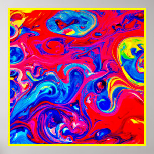 Vibrant Färg Blast Mönster Poster
