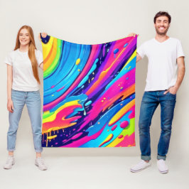 Vibrant Färg Burst Fleecefilt