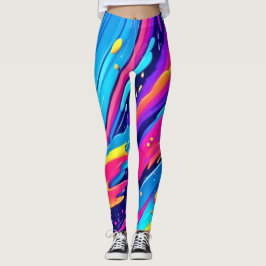 Vibrant Färg Burst Leggings