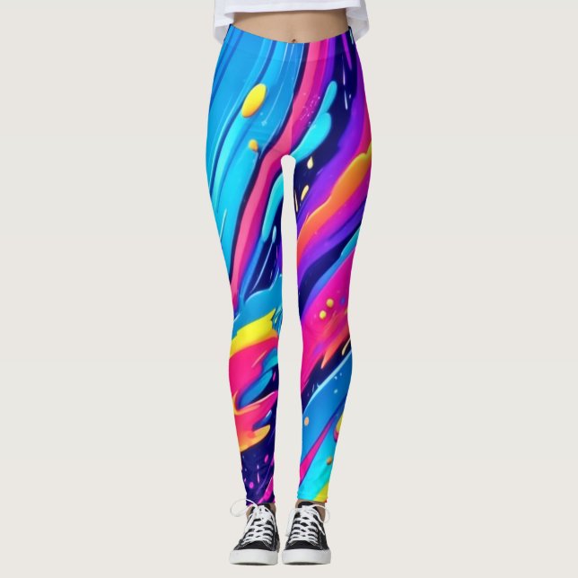 Vibrant Färg Burst Leggings (Framsida)