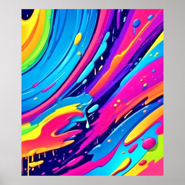 Vibrant Färg Burst Poster (Framsidan)