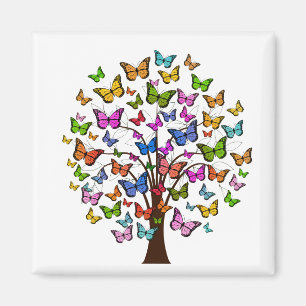 Vibrant färg butterfly träd magnet