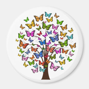 Vibrant färg butterfly träd magnet