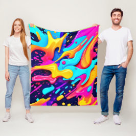 Vibrant Färg Chaos Art Fleecefilt