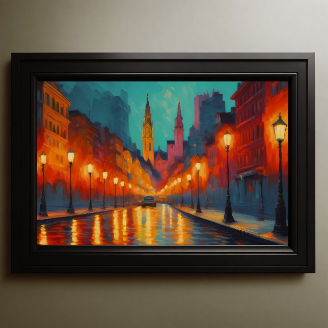Vibrant Färg Cityscape Fauvism Impressionist 3:2 Poster (Skapare uppladdad)