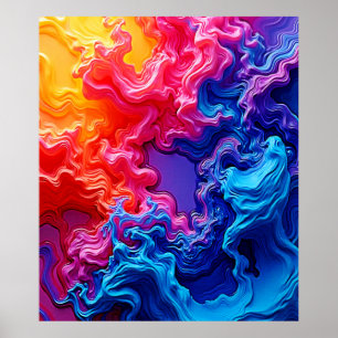 Vibrant Färg Fusion Art Poster
