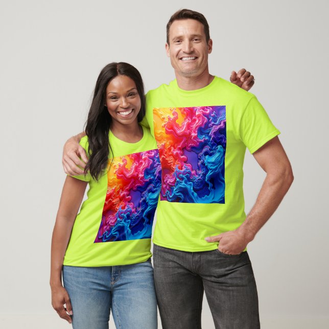 Vibrant Färg Fusion Art T Shirt (Unisex)