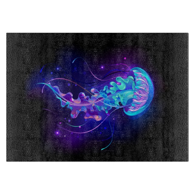 Vibrant Färg Glowing Jellyfish (Framsidan)