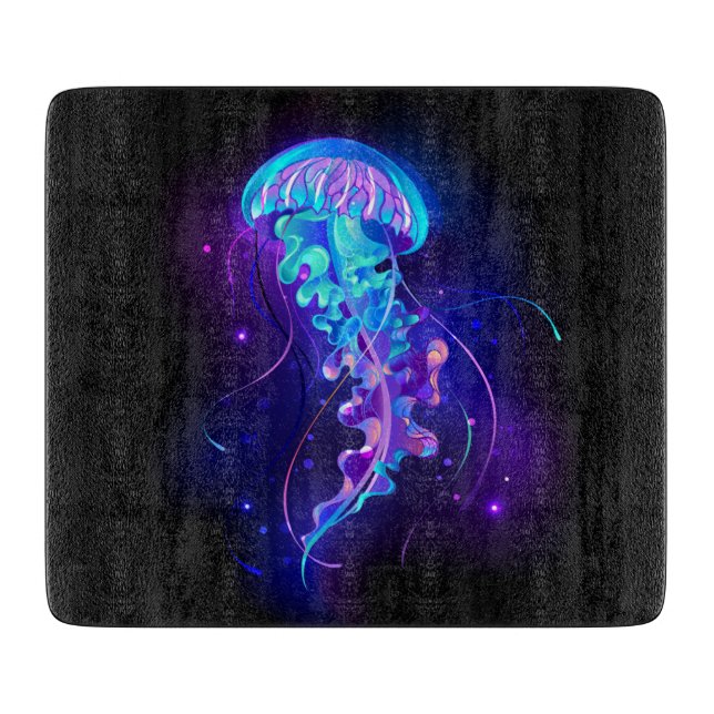 Vibrant Färg Glowing Jellyfish (Framsidan)