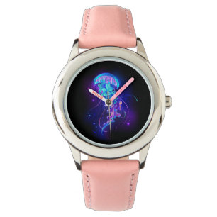 Vibrant Färg Glowing Jellyfish Armbandsur