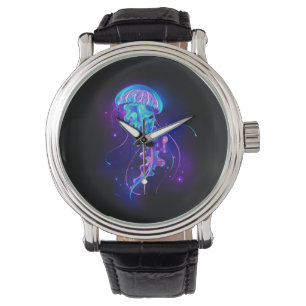 Vibrant Färg Glowing Jellyfish Armbandsur