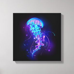 Vibrant Färg Glowing Jellyfish Canvastryck