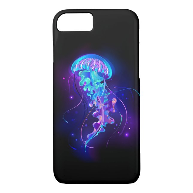 Vibrant Färg Glowing Jellyfish Case-Mate iPhone Skal (Baksida)