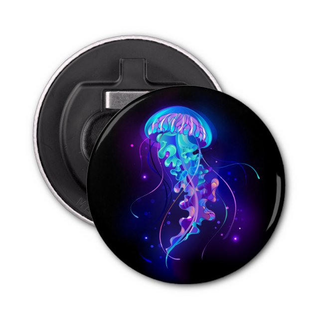 Vibrant Färg Glowing Jellyfish Flasköppnare (Framsidan)