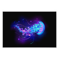 Vibrant Färg Glowing Jellyfish
