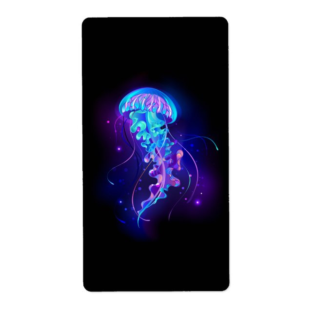Vibrant Färg Glowing Jellyfish Fraktsedel (Framsidan)