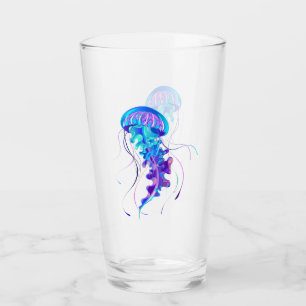 Vibrant Färg Glowing Jellyfish Glaskopp