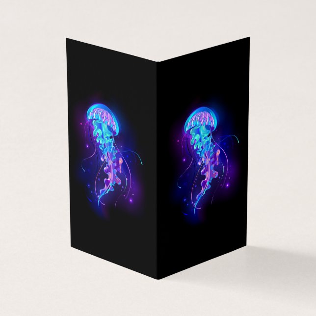 Vibrant Färg Glowing Jellyfish Kort (Utsida)