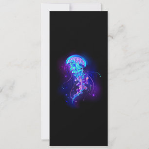 Vibrant Färg Glowing Jellyfish Kort