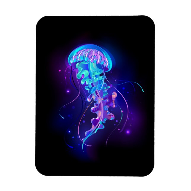 Vibrant Färg Glowing Jellyfish Magnet (Vertikal)