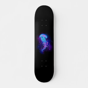 Vibrant Färg Glowing Jellyfish Mini Skateboard Bräda 18,5 Cm